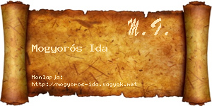 Mogyorós Ida névjegykártya